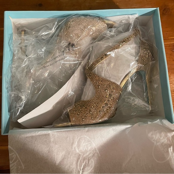 Blue by Betsey Johnson Sage Evening Sandals | Bayli Heel - Gold - Picture 4 of 6